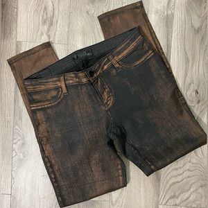 Guess Black & Copper Stretchy Jeans Size 30 NWOT
